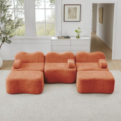 Modulares Sofa aus Samt in Orange für Wohnzimmer OKMYHOME (1/5)