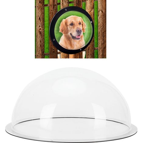 Domme Transparent pour Clôture Accessoire Animaux - Fenêtre Acrylique Semi-Cercle Dome pour Chiens 33cm 13cm - Package avec Anneau Noir et 4 Boulons/Nuts (1/5)