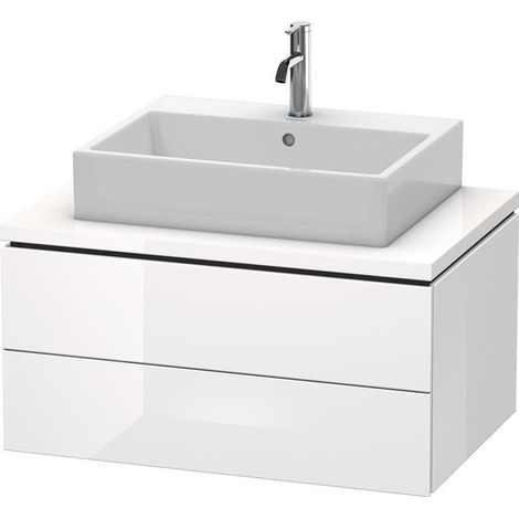 Meuble bas console L-CUBE 400x820x547mm blanc brillant