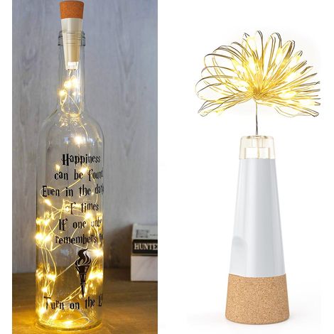Lumières LED Rechargeables pour Bouteille avec Bouchon – Mini Guirlande Féerique 2025 Sans Piles pour Fête, Halloween & Noël – Éclairage Décoratif Portable