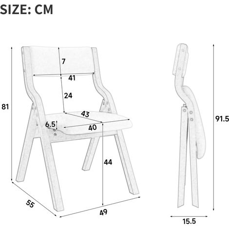 MEUBLIV 4 sedie da pranzo pieghevoli 55x49x81 cm grigie in legno (1/5)