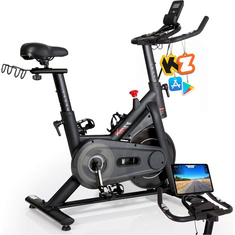 KM-FIT Bici Estática Magnética, Conexión Kinomap y Zwift, Pulsómetro, Hasta 160 kg (1/5)