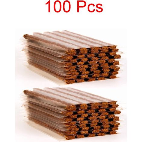 100 parches para neumáticos, kit de reparación de neumáticos con cuerda, parches para reparar pinchazos, aptos para coches, quads, UTVs (1/5)