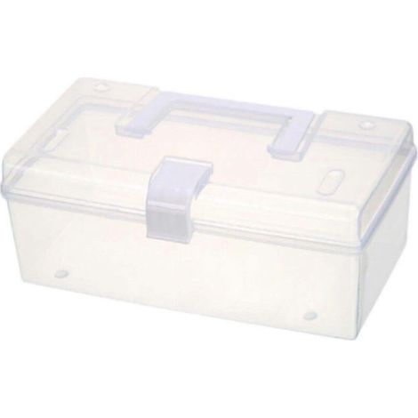 Boîte de rangement transparente pour accessoires de couture, idéale pour le salon ou la pêche. (1/3)