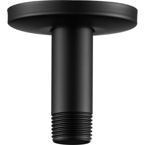 Bras de douche, pommeau de douche de 10 cm, bras droit, compatible avec pommeau de douche fixe et douche haute pression, noir