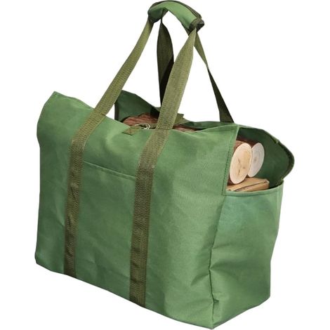 Grand de Rangement pour bois Imperméable pour Cheminée Grand Toile résistante, souple, pour idéal pour cheminée, 50x27x42cm, transport facile (1/5)