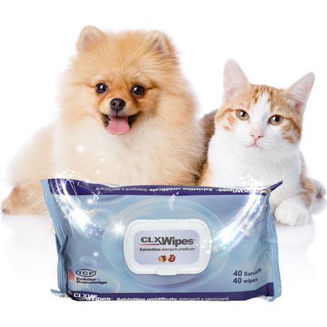 ICF Dog&Cat Clorexiderm Wipes Pocket - Confezione 40 Salviette - Igiene Cane