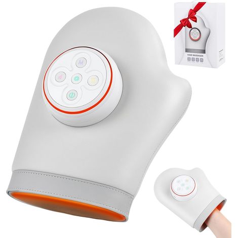 Massageur à la main avec chaleur et compression, Massageur à la main pour l'arthrite et le tunnel carpien, Machine de massage des doigts et des paumes pour soulager la douleur, 5 modes de massage (1/5)