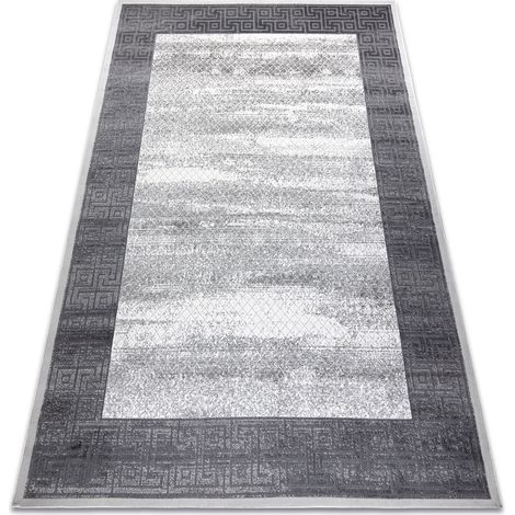 Modern NOBLE Teppich  1512 64 Rahmen, griechisch vintage - Strukturell zwei Ebenen aus Vlies creme / grau beige 200x290 cm