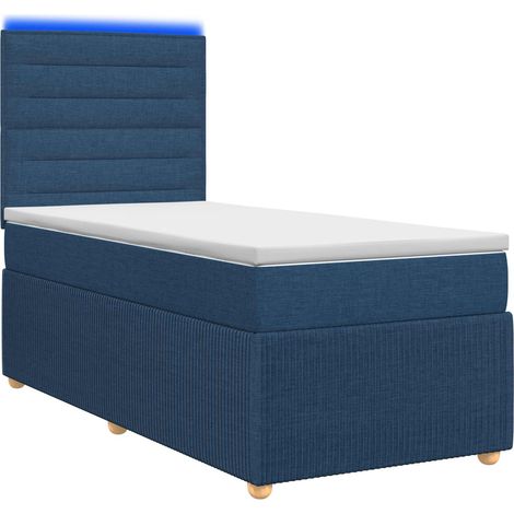 Maison Exclusive - Letto Box Spring LED con Materasso Blu 90 x 190 cm Tessuto (1/5)