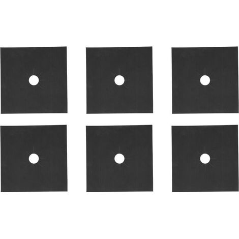 Set of 6 Gas Hob Protectors, Reusable and Heat-Resistant Non-Stick Mats, Easy to Clean, 27x27cm (1/4)