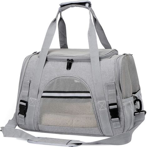 Sac de transport pour chat et petit chien – Oxford 600D léger – Charge max 6 kg – Bandoulière amovible – Coussin moelleux lavable (1/5)