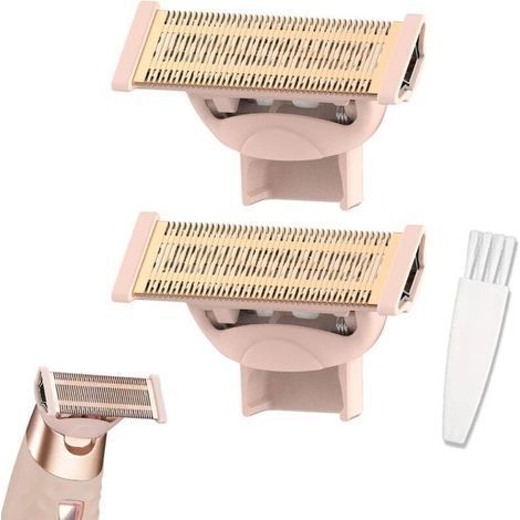 Set mit 2 Ersatz-Körperrasierköpfen, kompatibel mit Finish Touch Flawless Nu Rasierklingen, inklusive Reinigungsbürste, Roségold (1/5)
