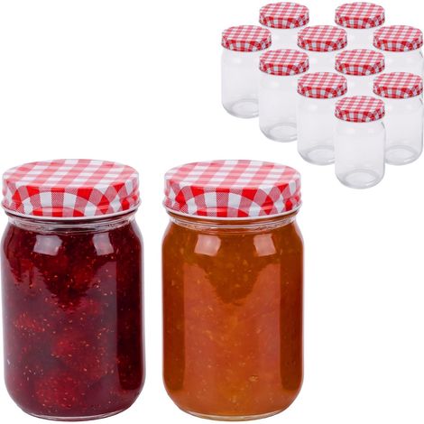 Jam Jars, 400 ml Glass Set With Airtight Twist-Off Lids (1/5)