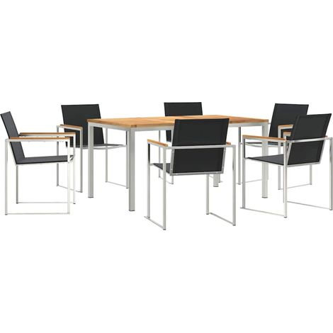 Maison Exclusive - Garten Essgruppe 7 pcs Massives Teakholz und E
