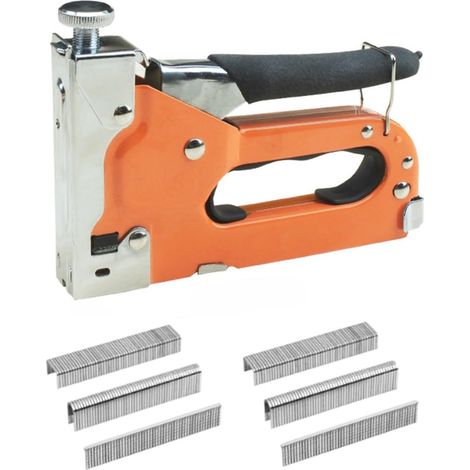 Pistolet à clous, Pistolet agrafeuse 3 en 1 avec 600 agrafes, agrafeuse manuelle Brad Nailer à réglage de puissance for bois, artisanat, menuiserie, décoration bricolage pour atelier et maison