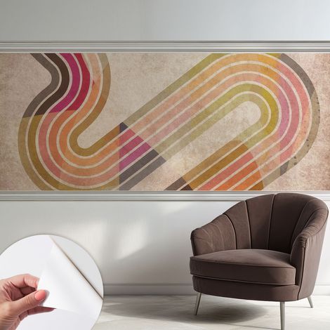 Papier peint autocollant adhésif avec imprimé motifs uniques apparence moderne Lignes géométriques 250x104 cm (1/5)