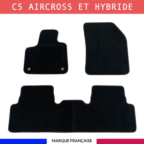 Tapis de sol voiture - Sur mesure pour CITROEN C5 AIRCROSS ET HYBRIDE (dès 12/2018) Antidérapant - 3 pièces : Protection arrière