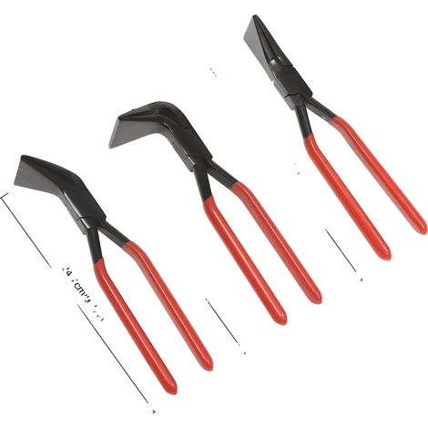 Juego de alicates metálicos, juego de 3 piezas, mangos ergonómicos, color rojo. (1/2)
