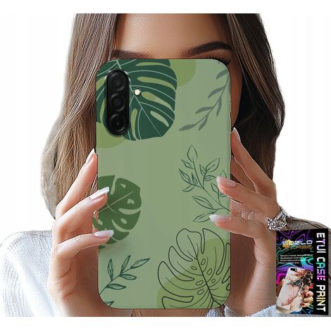 Custodia per Samsung Galaxy A56 5G - retro con motivo a foglie verdi (1/5)