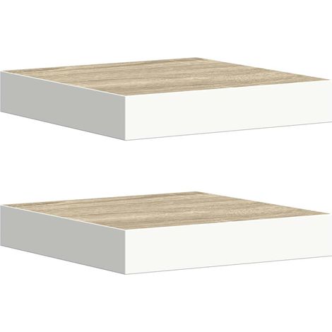 Maison Exclusive - Schweberegale 2 Stk. Eichen-Optik und Weiß 23x