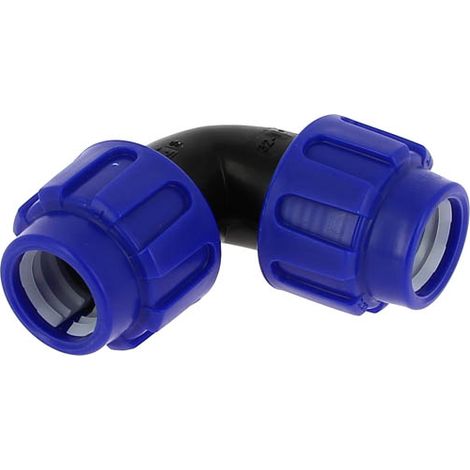 Coude 90° polypropylène égal compression 16bar PE Ø32
