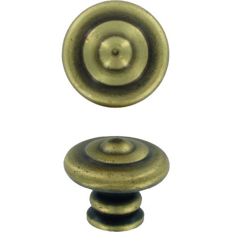 Bouton de meuble rustique acier bronze diamètre 30 mm - BROS