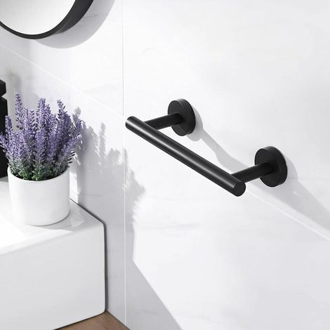 YMYNY Porte Serviette Salle de Bain Mural Porte Serviette 40cm Acier Inoxydable SUS304 Porte Serviette Noir Mat - Noir (1/4)
