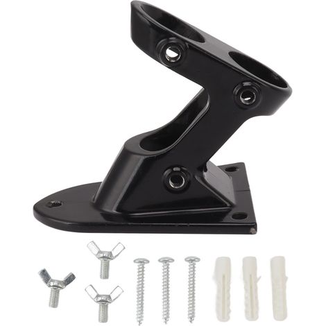 Support de Mât de Drapeau en Alliage d'Aluminium Double Trou Antirouille Renforcé pour Extérieur Noir (1/5)