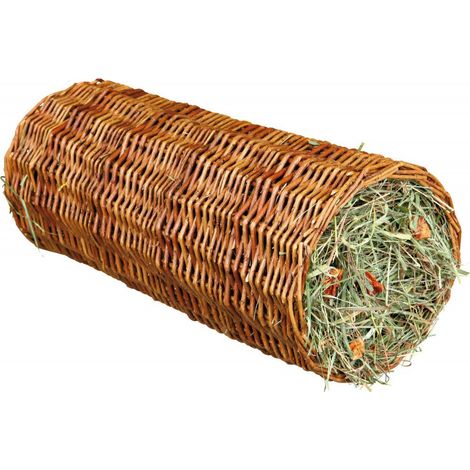 Diametro 15×33cm 110gr.: Korbtunnel mit Heu für Kaninchen und Nager