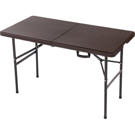 Oypla 4ft 1.2m Folding Heavy Duty Outdoor Rattan Trestle Party Garden Table (1/5)
