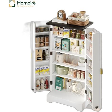 Buffet avec rangement en mdf blanc 60,5 x 40 x 120 cm HOMAIRE (1/5)