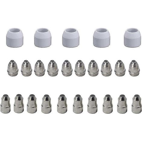 Accessoires Hjyang P-80 - Découpeur plasma - Consommables : buses plasma, électrodes et capuchons en céramique compatibles avec la torche de découpe plasma P-80, lot de 25 pièces. (1/5)