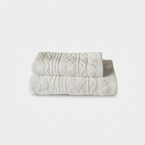 Coppia asciugamani in spugna jacquard bagno Brio - Bianco