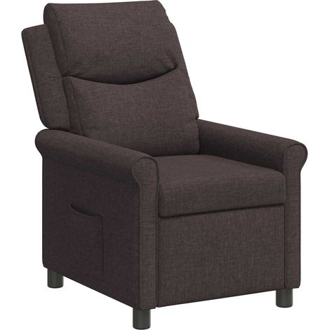 Poltrona reclinabile Marrone Scuro 69 x 93 x 102 cm Tessuto vidaXL (1/5)
