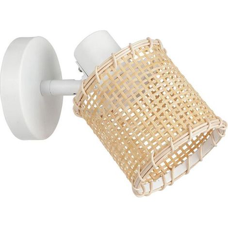 Applique spot bambou métal Mahina blanc
