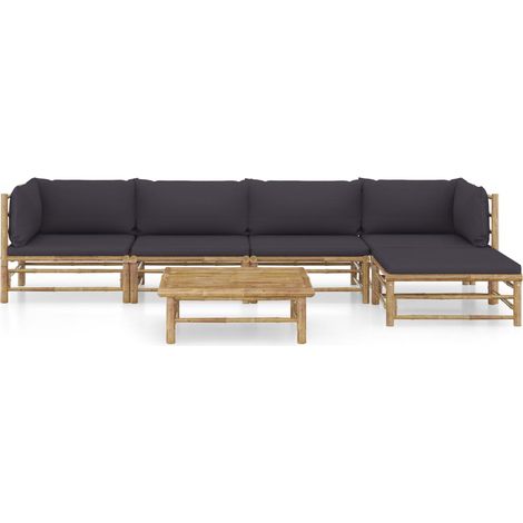 Maison Exclusive - 6-tlg. Garten-Lounge-Set mit Dunkelgrauen Kiss