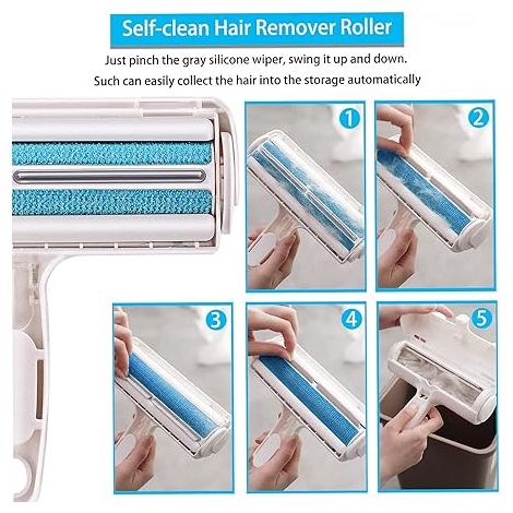 Brosse d'épilation pour chat et chien pour animaux de compagnie brosse d'épilation magique réutilisable bigoudi pour animaux de compagnie dispositif d'épilation (vêtements canapé tour tapis) oreille d (1/4)