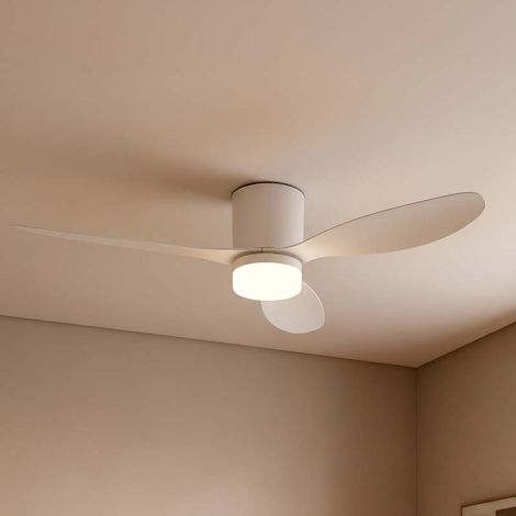 [GEBRAUCHT] B-Ware Lucande Deckenventilator Ventilator LED weiß Kayu leise DC Raumlüfter 132 cm (1/2)