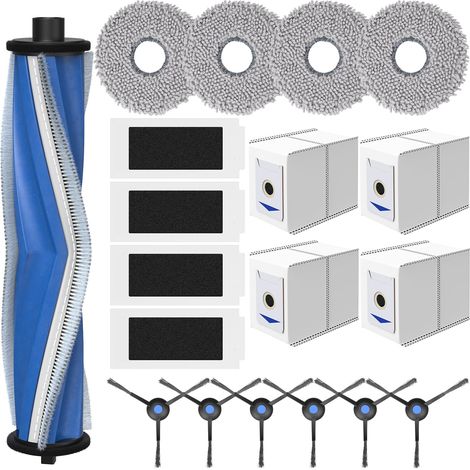 Kit de rechange pour Ecovacs Deebot T30 Omni/Pro/Max : brosse principale de qualité supérieure, filtre HEPA, chiffons en microfibre et sac à poussière – performances de nettoyage optimales, réutilisab (1/5)