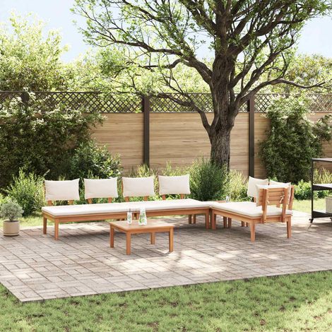Gartensofa-set 5 pcs Braun und Creme (1/5)