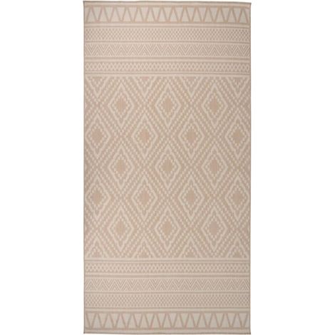 Outdoor-Teppich Flachgewebe 100x200 cm Braun Gestreift vidaXL (1/5)