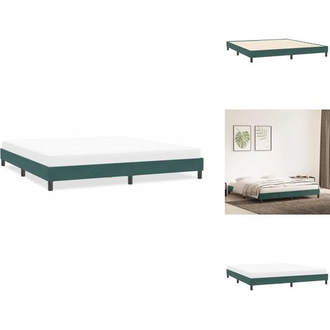 Cadre de lit sans matelas vert foncé 200x220 cm velours - Cadre De Lit - Cadres De Lit - Lit - Meuble De Chambre À Coucher (1/5)