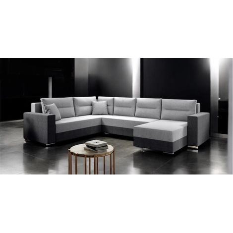 AX LIVING Ecksofas groß Lovere 314 Sofa dunkelgrau mit Schlaffunktion