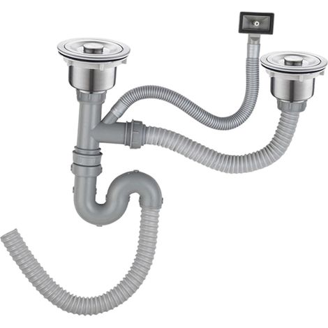 Tuyau D Évacuation Pour Évier - En Acier Inoxydable - Flexible Et Extensible - Pour Évier Simple Ou Double - 1 Pièce (1/5)