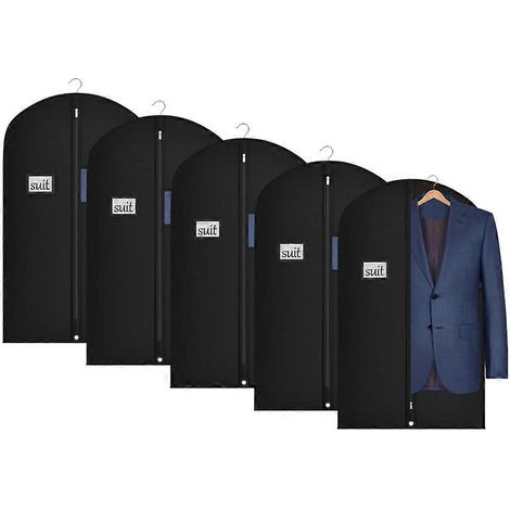 Set aus 5 hochwertigen Kleideraufbewahrungsbeuteln, 109 cm (43 Zoll), zum Aufhängen von Kleidung, ideale Anzugtaschen für Reisen, mit transparentem Fenster. (1/5)