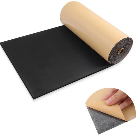 LSGCQ Multifunctional Self-Adhesive Foam Sheet Roll Anti Vibration Sound Insulation Mat (300mm×3mm×1.5m, Black) (1/5)