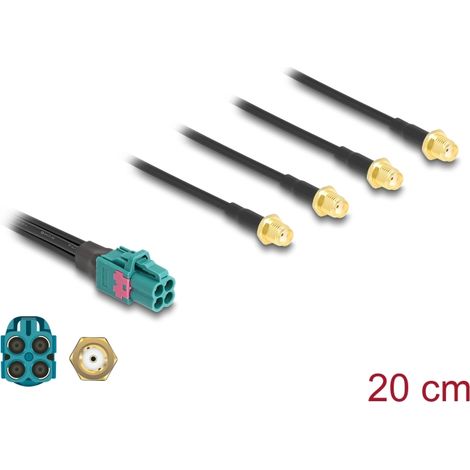 Delock Cable Mini FAKRA Z cuÃ¡druple hembra a 4 x SMA hembra