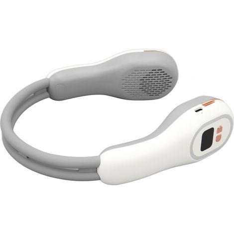 Hängender Nackenventilator, ohne Rotorblätter, größenverstellbar, mit Leistungsanzeige, tragbar und freihändig nutzbar, mit 7-farbigem Weißlicht, 5 V Gleichstrom, 2 A (1/5)