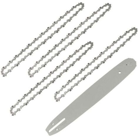 BUNTHAUS 35 cm Führungsschiene mit 4 Kettensägenketten, 52 Treibgliedern, 3/8\" Teilung, 0,05\" (1,3 mm) Treibgliedstärke